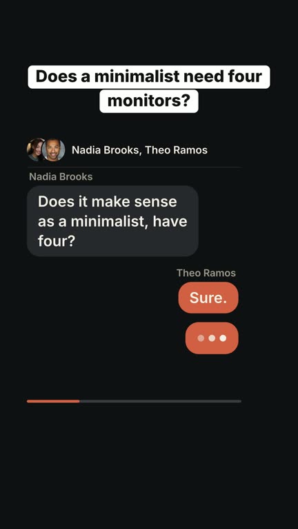 Chat thread template: a clip from the example show The Uncluttered Hour, with the voices of Nadia Brooks and Theo Ramos