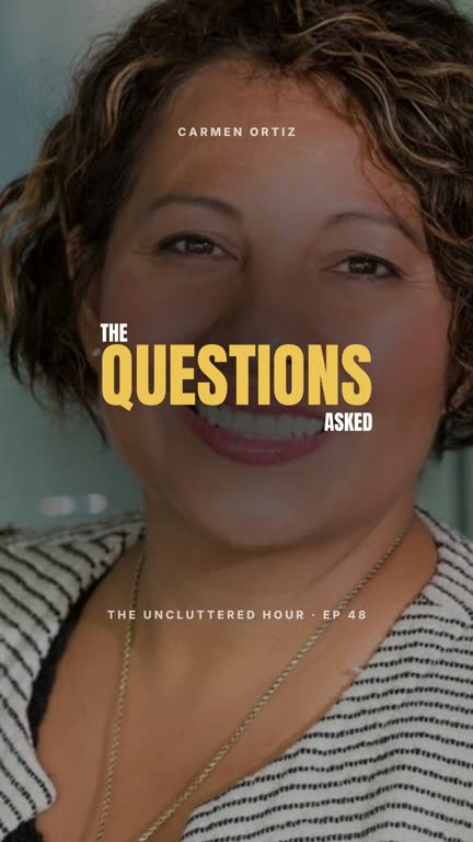 Lockup template: a clip from the example show The Uncluttered Hour, with the voices of Theo Ramos and Carmen Ortiz