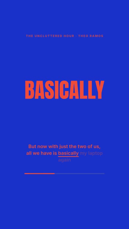 One word template: a clip from the example show The Uncluttered Hour, with the voices of Nadia Brooks and Theo Ramos