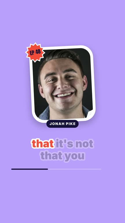 Sticker template: a clip from the example show The Uncluttered Hour, with the voices of Nadia Brooks and Jonah Pike