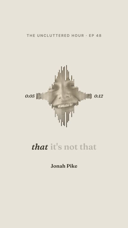 Waveform portrait template: a clip from the example show The Uncluttered Hour, with the voices of Nadia Brooks and Jonah Pike