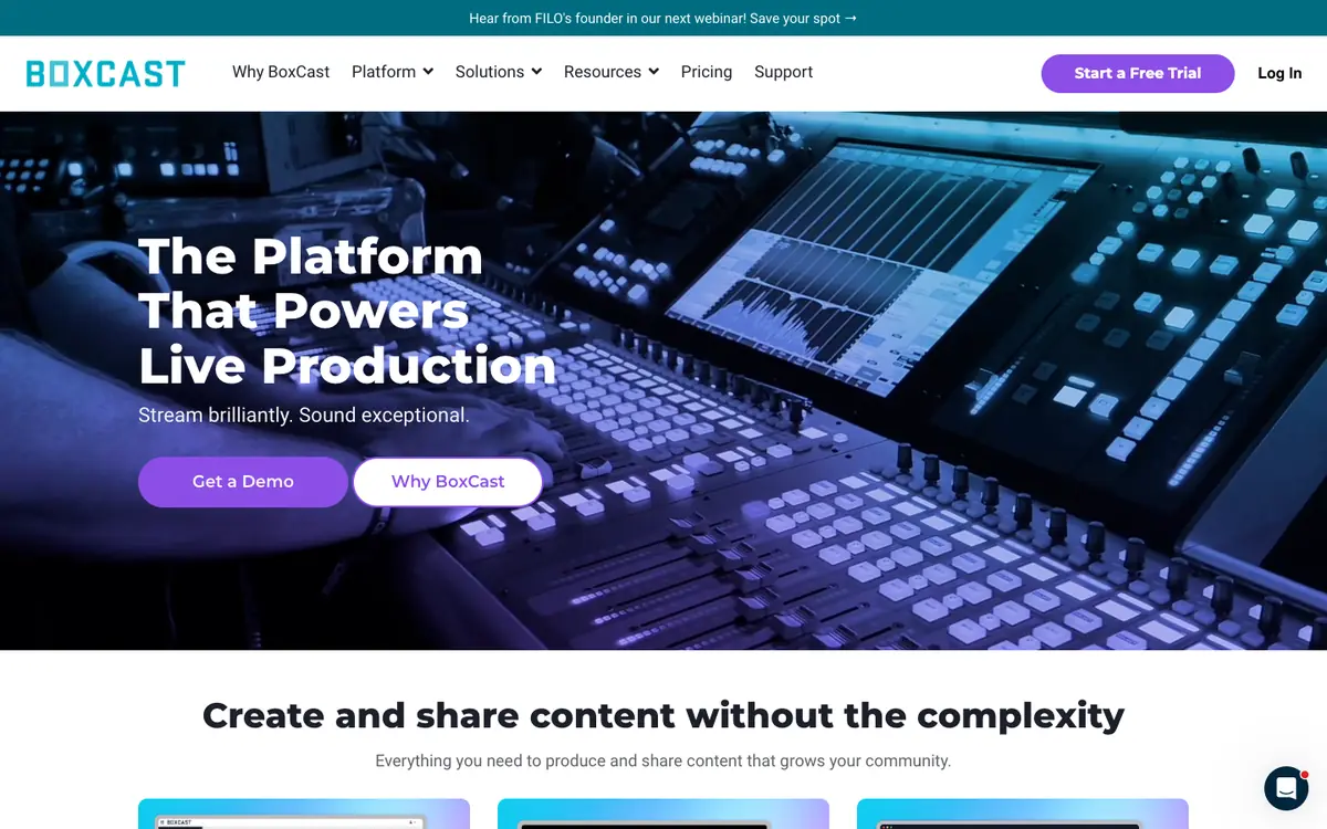BoxCast: BoxCast's own website on 6 October 2026.