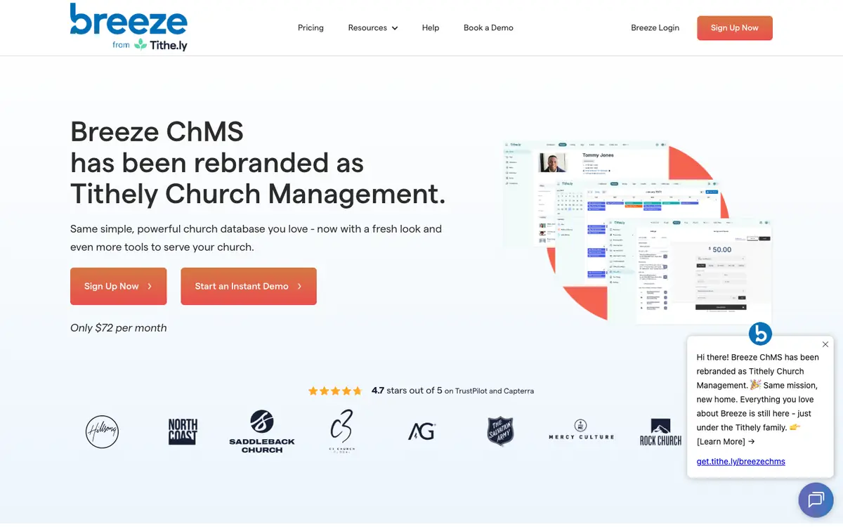Breeze (Tithely Church Management): Breeze (Tithely Church Management)'s own website on 6 October 2026.