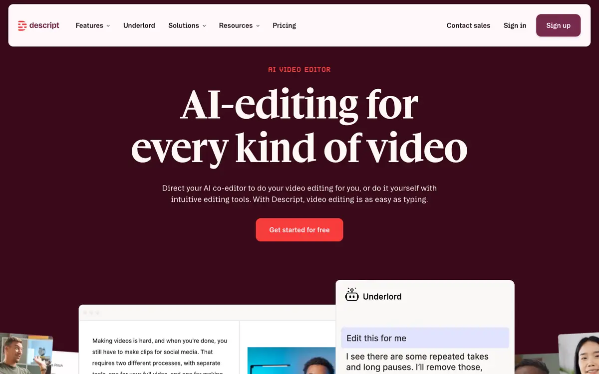 Descript: Descript's own website on 6 October 2026.