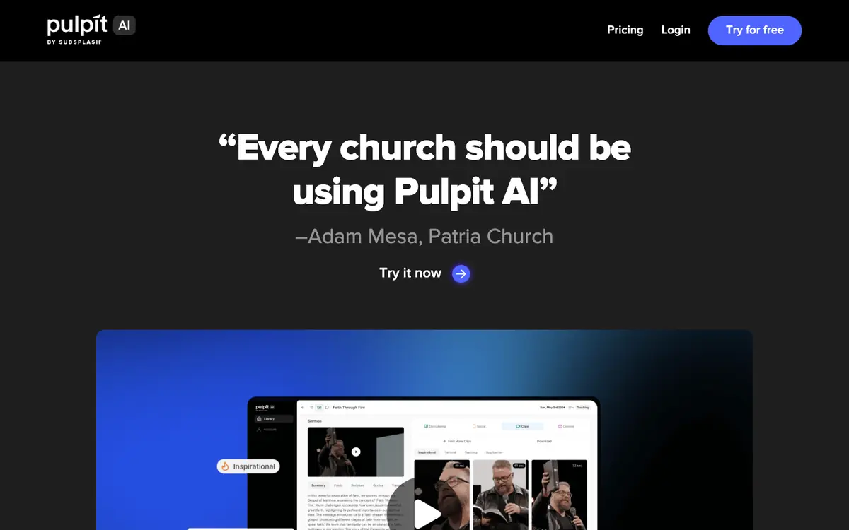 Pulpit AI: Pulpit AI's own website on 6 October 2026.