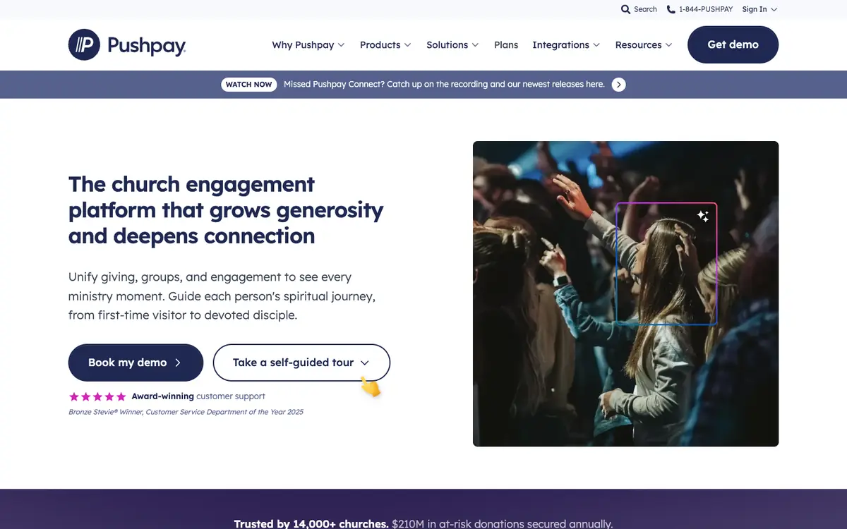 Pushpay: Pushpay's own website on 6 October 2026.
