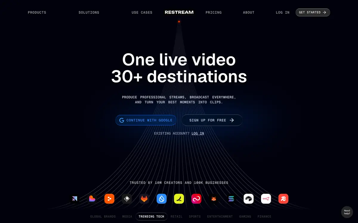 Restream: Restream's own website on 6 October 2026.